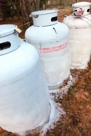Propane tank in cold weather