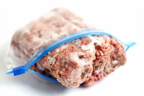 Ground Beef Frozen in plastic bag